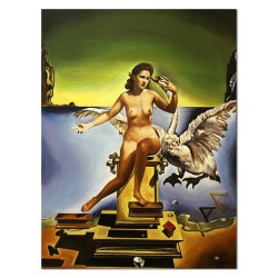  Obraz olejny ręcznie malowany Salvador Dali Atomowa Leda kopia 90x120cm