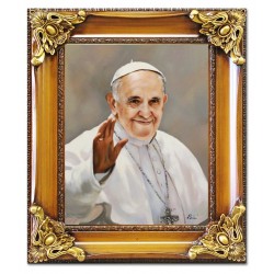  Obraz z papieżem Franciszkiem 65x75 cm obraz olejny na płótnie w ramie