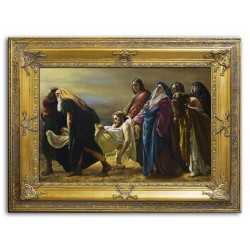  Obraz olejny ręcznie malowany 90x120 cm Przeniesienie Jezusa do grobu Antonio Ciseri