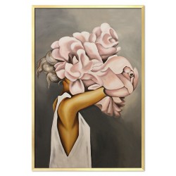  Obraz ręcznie malowany na płótnie 63x93cm Kobieta w kwiatach na głowie