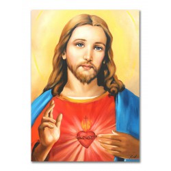  Obraz malowany z Jezusem Chrystusem z otwartym sercem 50x70cm
