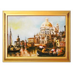  Obraz olejny ręcznie malowany 63x84cm Bogate miasto