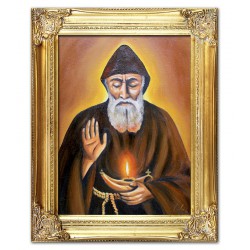  Obraz olejny ręcznie malowany religijny 37x47cm