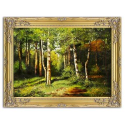  Krajobraz leśna polana ręcznie malowany na płótnie 63x84cm