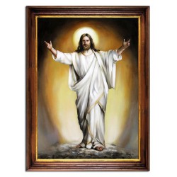  Obraz olejny ręcznie malowany z Jezusem Chrystusem Królem Wszechświata obraz w ramie 64x84 cm