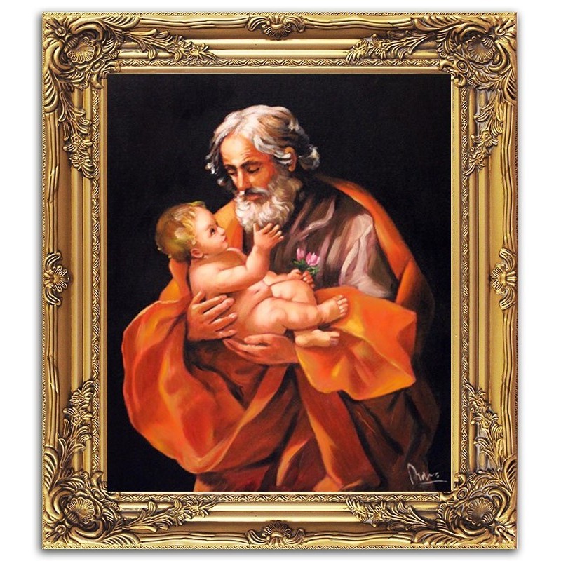  Obraz olejny ręcznie malowany religijny 54x64cm