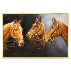  Obraz ręcznie malowany na płótnie 63x93cm trzy konie