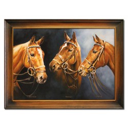  Obraz ręcznie malowany na płótnie 64x84cm trzy konie