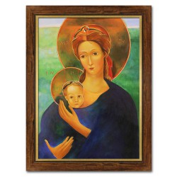  Obraz Matki Boskiej z Dzieciątkiem 64x84cm obraz ręcznie malowany na płótnie