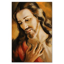  Obraz z Jezusem Chrystusem 60x90cm obraz ręcznie malowany na płótnie