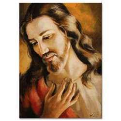  Obraz z Jezusem Chrystusem 50x70cm obraz ręcznie malowany na płótnie