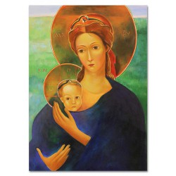  Obraz Matki Boskiej z Dzieciątkiem 50x70cm obraz ręcznie malowany na płótnie