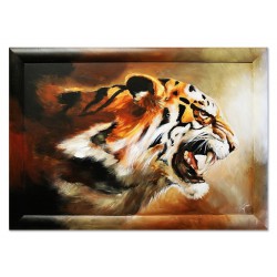  Obraz olejny ręcznie malowany 75x105cm Warczący tygrys