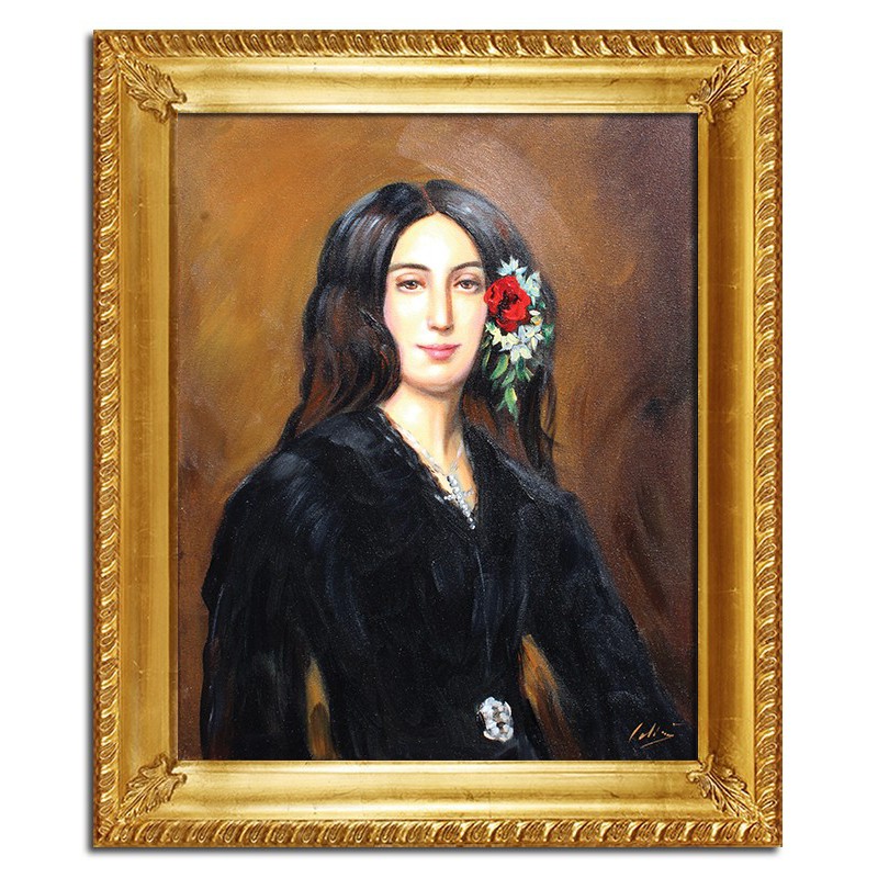  Obraz olejny ręcznie malowany 54x64 Portret George Sand