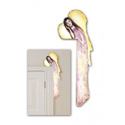  Anioł przytulony nad drzwi prawy drewno 70x22cm