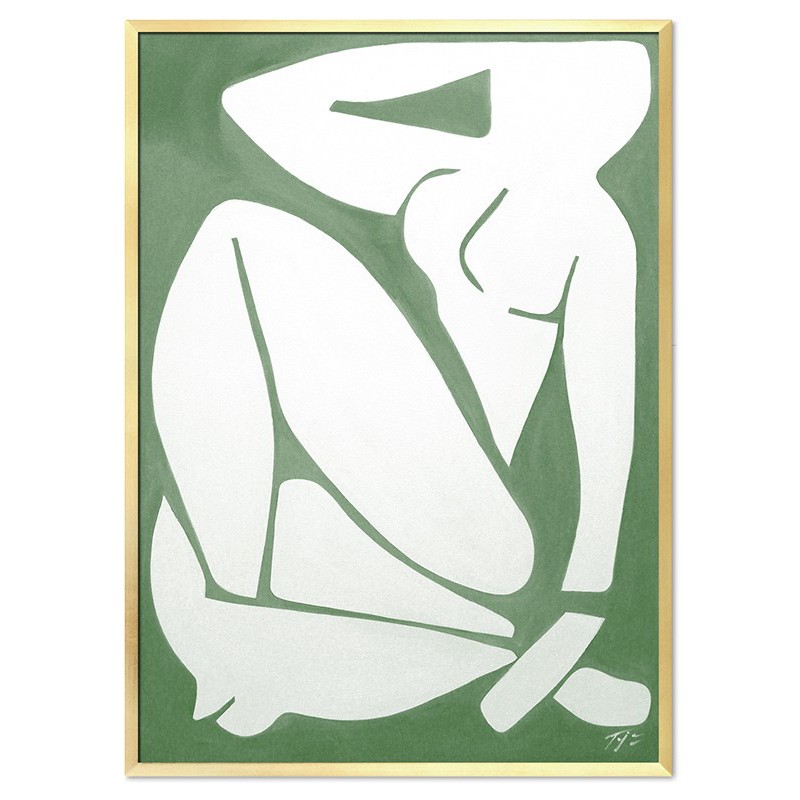  Obraz ręcznie malowany na płótnie zielony Henri Matisse naga kobieta 53x73cm