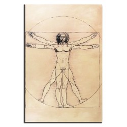  Obraz Leonardo da Vinci Człowiek Witruwiański malowany 60x90cm