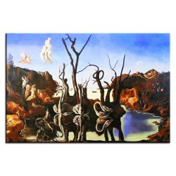  Obraz olejny ręcznie malowany Salvador Dali Łabędzie odbijające się w wodzie jako słonie kopia