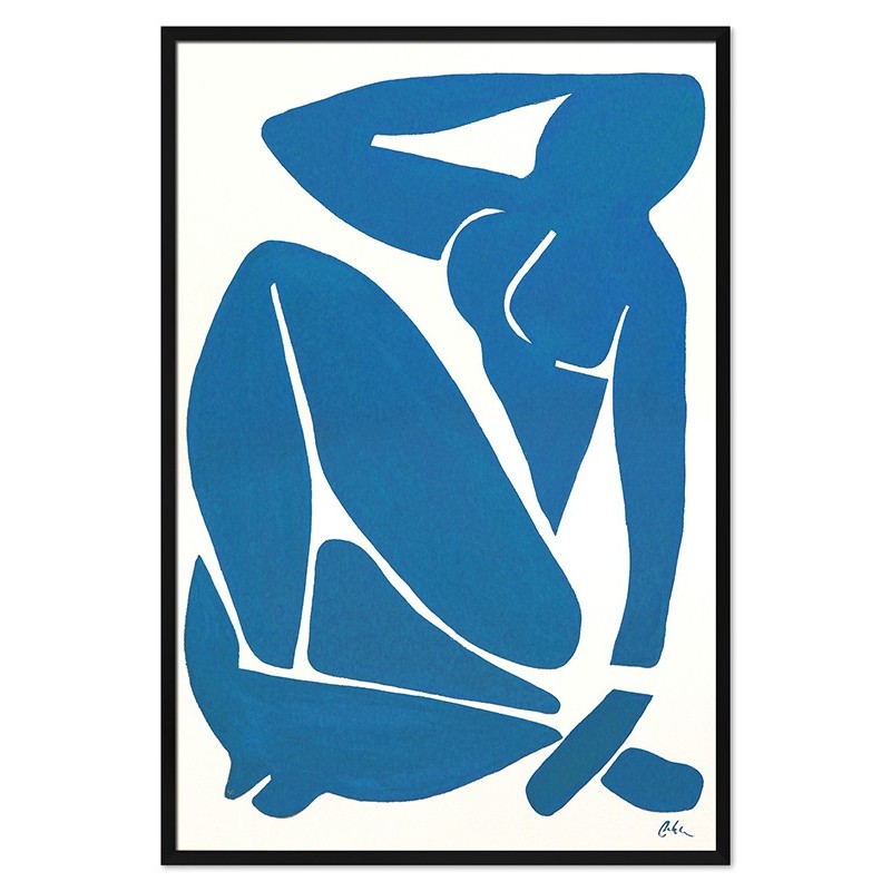  Obraz ręcznie malowany Niebieska Postać 63x93cm