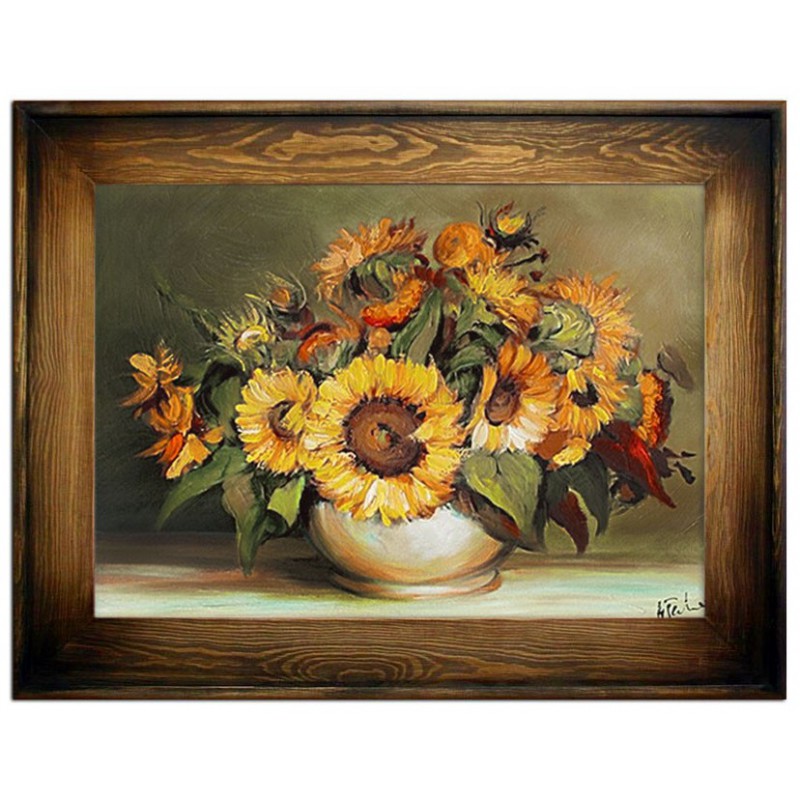  Obraz olejny ręcznie malowany Kwiaty 72x92cm