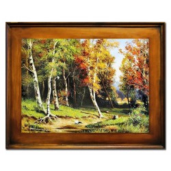  Krajobraz leśna polana ręcznie malowany na płótnie 72x92cm