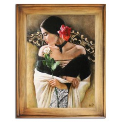  Obraz olejny ręcznie malowany Kobieta 72x92cm