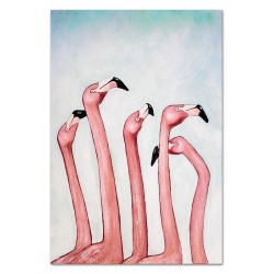  Obraz olejny ręcznie malowany flamingi