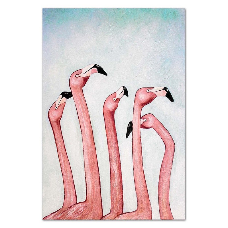  Obraz olejny ręcznie malowany flamingi 60x90cm