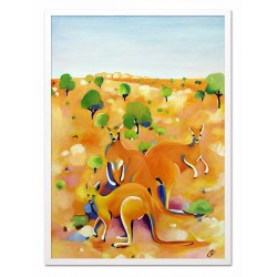  Obraz olejny ręcznie malowany  53x73cm Kangury