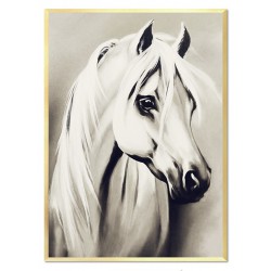 Obraz olejny ręcznie malowany 53x73cm biały koń