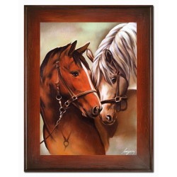  Obraz olejny ręcznie malowany 72x92cm Konie