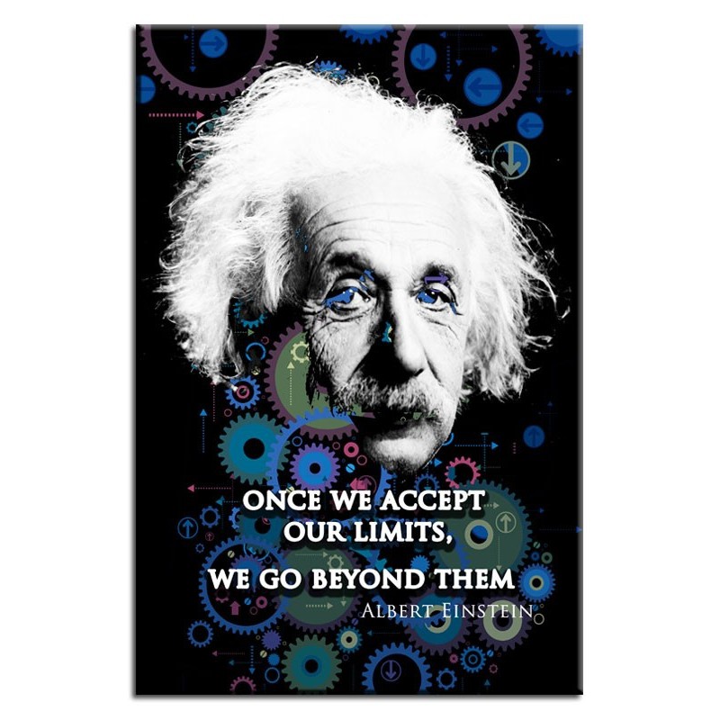  Obraz na płótnie w białej ramie Albert Einstein 60x90cm
