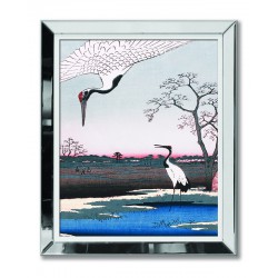  Obraz w lustrzanej ramie Latające żurawie 51x61cm