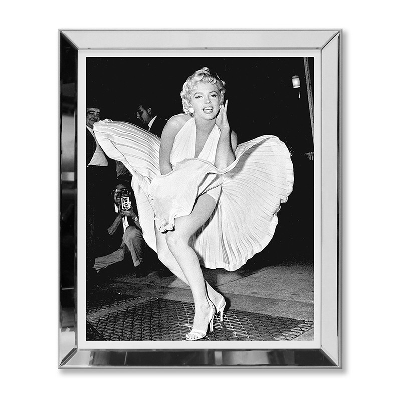  Obraz w lustrzanej ramie czarno biały nowoczesny Marilyn Monroe 51x61cm