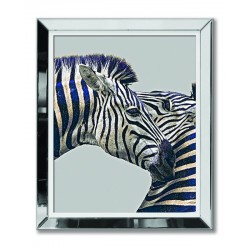  Obraz w lustrzanej ramie do salonu Etno 51x61cm dwie zebry