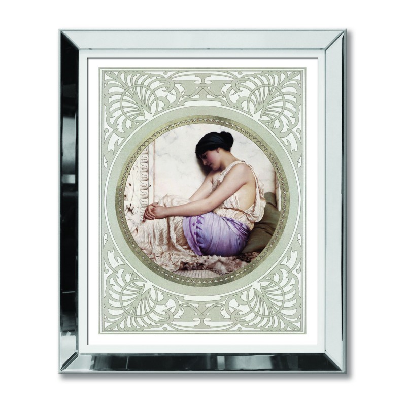  Obraz w lustrzanej ramie do salonu Glamour kobieta renesansu 51x61cm