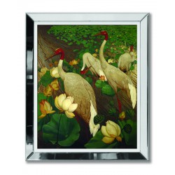  Obraz w lustrzanej ramie do salonu tropikalne ptaki 51x61cm
