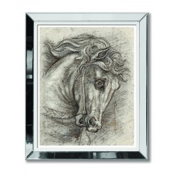  Obraz w lustrzanej ramie szkic z koniem 51x61cm