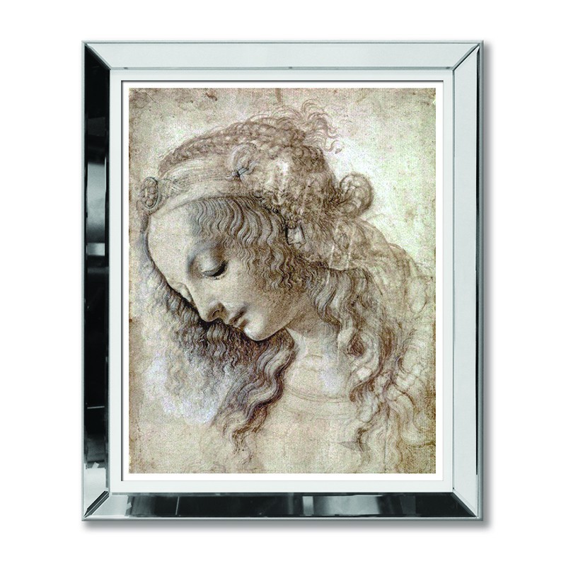  Obraz w lustrzanej ramie klasyka kobieta zamyślona 51x61cm