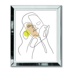  Obraz linearny w lustrzanej ramie do salonu kobieta abstrakcja 51x61cm