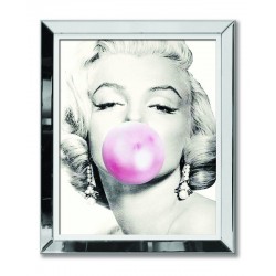 Obraz w lustrzanej ramie Marilyn Monroe z różowym balonem 51x61cm