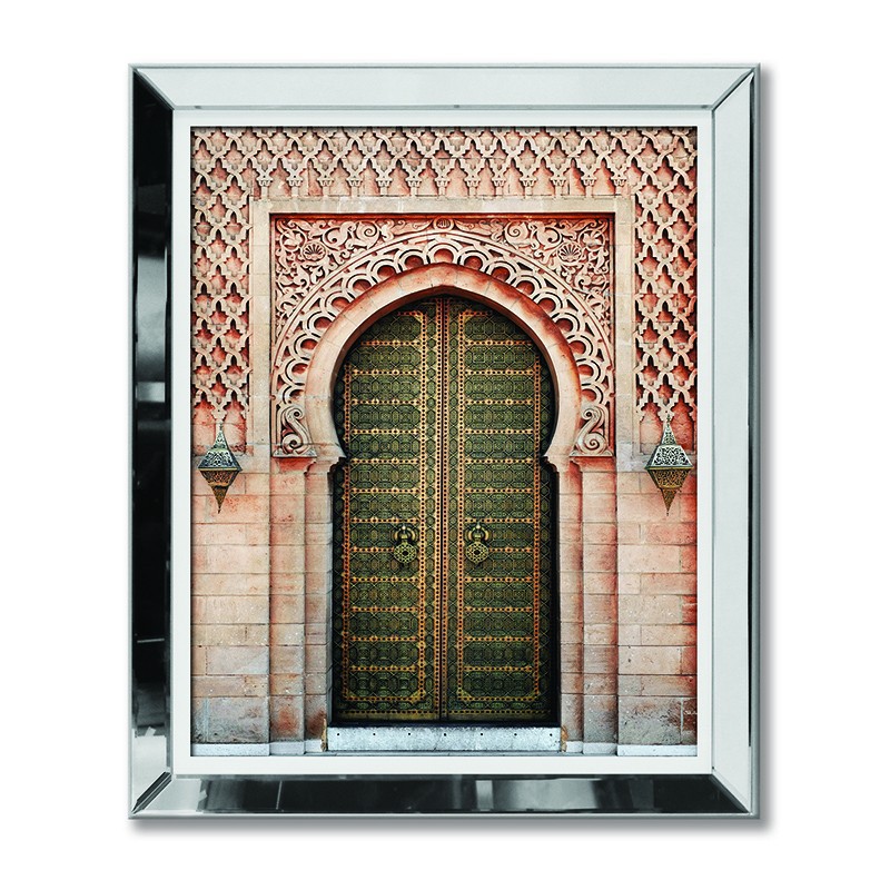  Obraz w lustrzanej ramie drzwi stare drzwi do świątyni Marrakesz 51x61cm