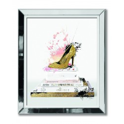  Obraz w lustrzanej ramie złoty pantofelek glamour 51x61cm