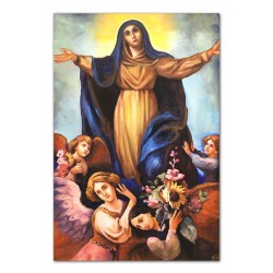  Obraz olejny ręcznie malowany 60x90cm Matka Boska