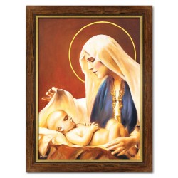  Obraz olejny ręcznie malowany 62x72 cm Matka Boska