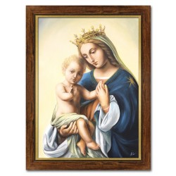  Obraz olejny ręcznie malowany 62x72 cm Matka Boska
