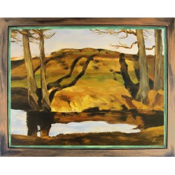  Obraz olejny ręcznie malowany 101x71 cm Krajobraz