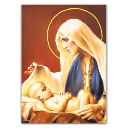  Obraz olejny ręcznie malowany 50x70cm Matka Boska