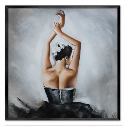  Obraz olejny ręcznie malowany 63x63cm Baletnica w tańcu