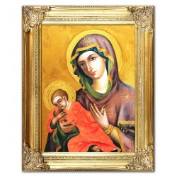  Obraz olejny ręcznie malowany 37x47cm Matka Boska